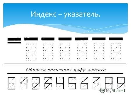 Примеры написания индексных номеров