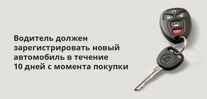 Водители должны зарегистрировать новый автомобиль в течение 10 дней после его приобретения.